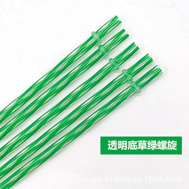12 Color Reusable Plastic Straws for Holidays