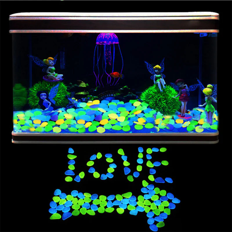 100PCS Glow-in-the-Dark Garden Pebbles