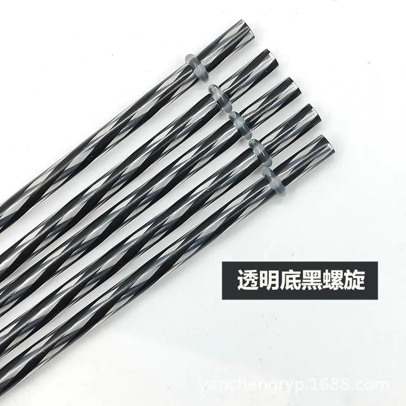 12 Color Reusable Plastic Straws for Holidays