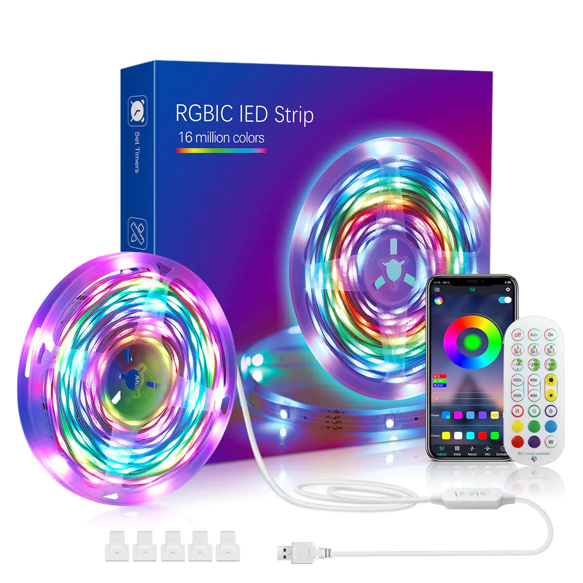 Smart LED RGBIC Dream Color Strip Light with Music Sync