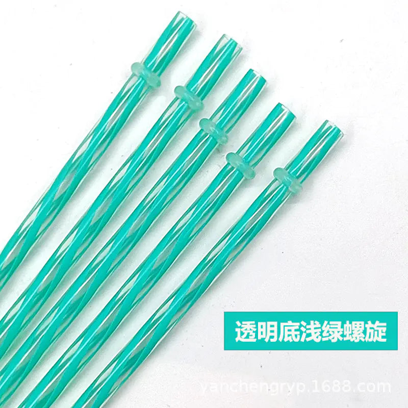 12 Color Reusable Plastic Straws for Holidays