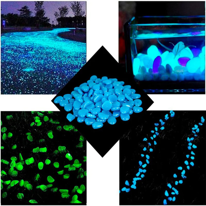100PCS Glow-in-the-Dark Garden Pebbles