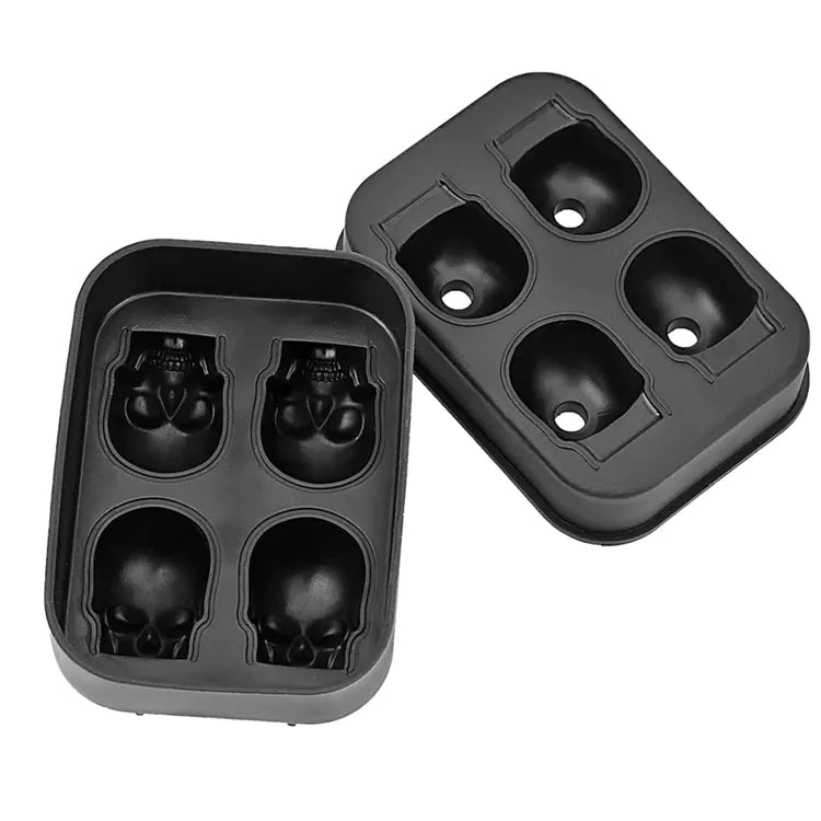 Skull Ice Cube Silicone Molds for Christmas (Set of 4 & 6)