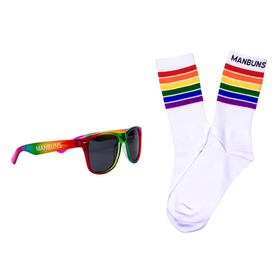 Unisex Pride 2024 Pack | Unisex LGBTQ+ Pride Festival Crew Socks and Pride Festival Sunglasses-0