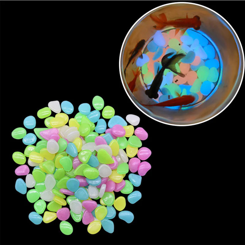 100PCS Glow-in-the-Dark Garden Pebbles