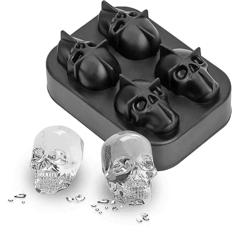 Skull Ice Cube Silicone Molds for Christmas (Set of 4 & 6)