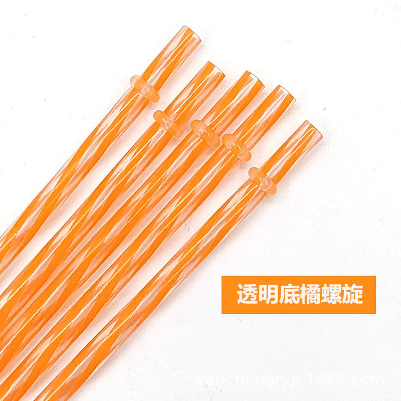 12 Color Reusable Plastic Straws for Holidays