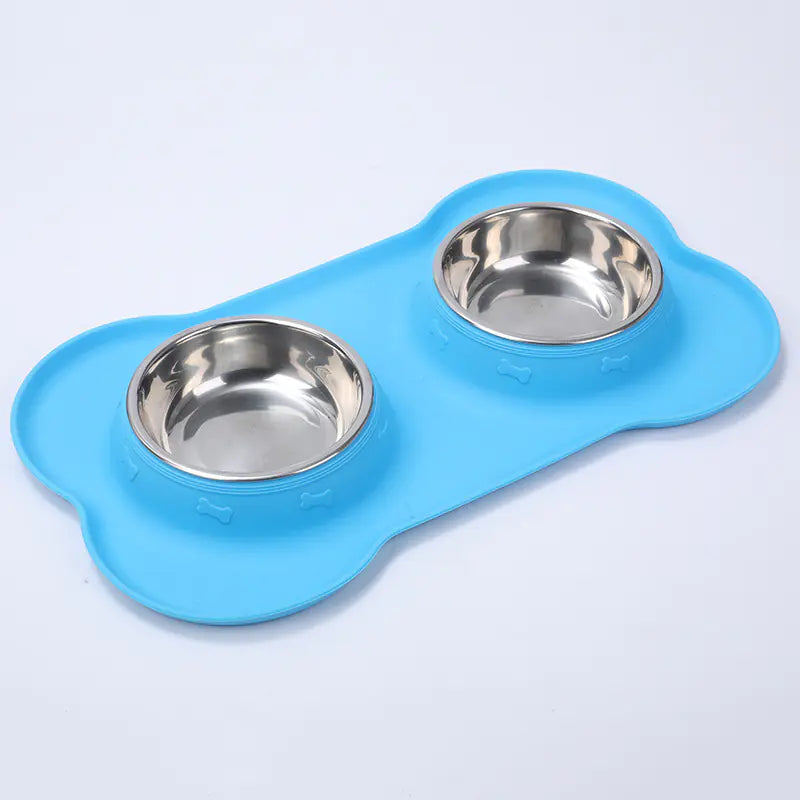 Non-slip Silicone Pet Bowl with Stainless Steel Insert